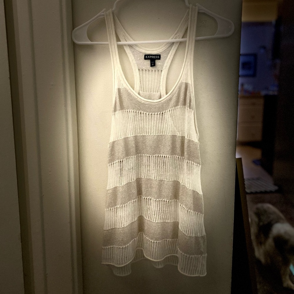 Express Tank Top with a Racer-back with a Hint of Sparkle and Sheerness - xs.